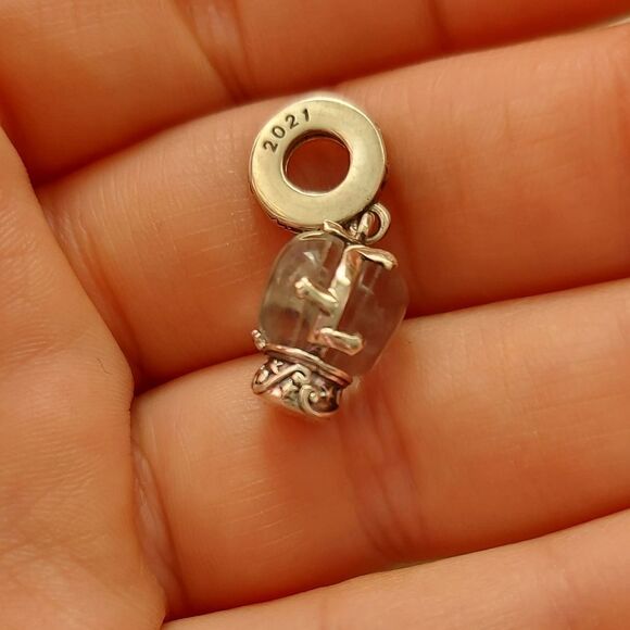 925 Silver Snow Globe Dangle Charm - Picture 6 of 8